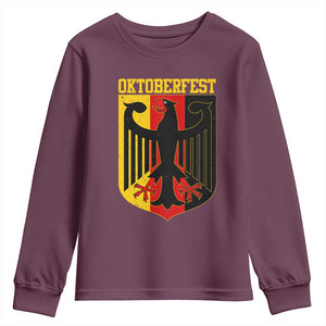 Oktoberfest Youth Sweatshirt Bundesadler Coat of Arms German Flag TS11 Maroon Print Your Wear