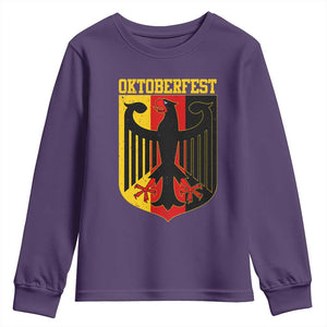 Oktoberfest Youth Sweatshirt Bundesadler Coat of Arms German Flag TS11 Purple Print Your Wear