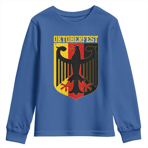 Oktoberfest Youth Sweatshirt Bundesadler Coat of Arms German Flag TS11 Royal Blue Print Your Wear