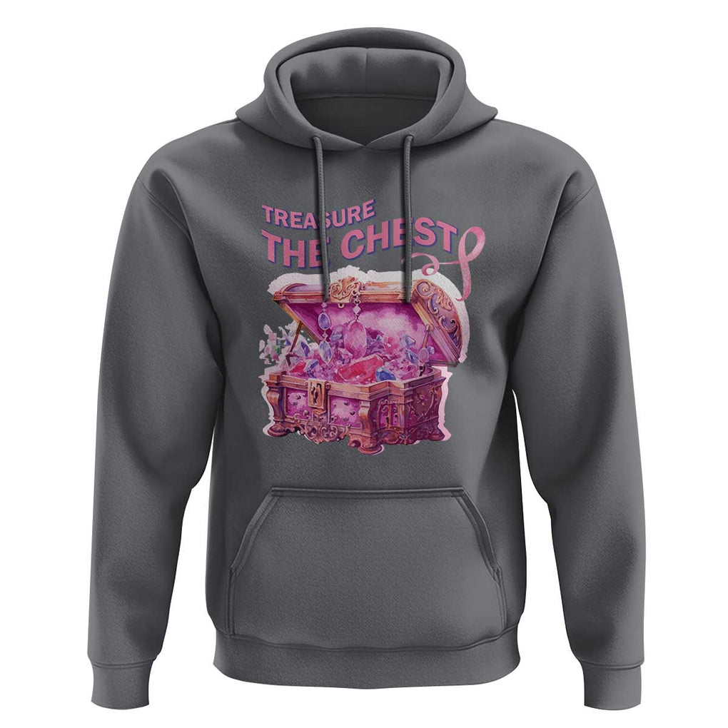 Breast Cancer Awareness Hoodie Treasure The Chest Crystal Diamond Pink Ribbon TS11 Charcoal Print Your Wear