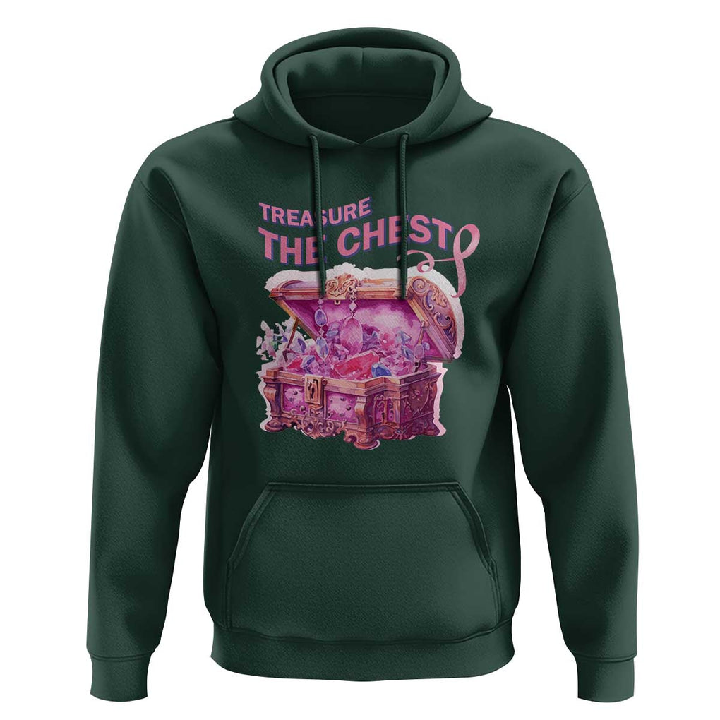 Breast Cancer Awareness Hoodie Treasure The Chest Crystal Diamond Pink Ribbon TS11 Dark Forest Green Print Your Wear