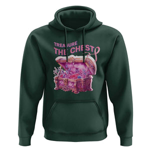 Breast Cancer Awareness Hoodie Treasure The Chest Crystal Diamond Pink Ribbon TS11 Dark Forest Green Print Your Wear