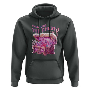 Breast Cancer Awareness Hoodie Treasure The Chest Crystal Diamond Pink Ribbon TS11 Dark Heather Print Your Wear