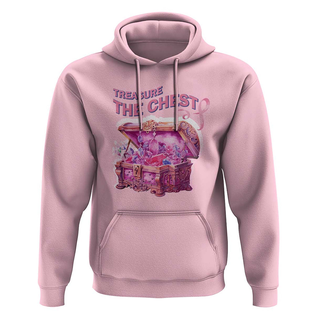 Breast Cancer Awareness Hoodie Treasure The Chest Crystal Diamond Pink Ribbon TS11 Light Pink Print Your Wear