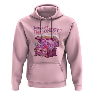 Breast Cancer Awareness Hoodie Treasure The Chest Crystal Diamond Pink Ribbon TS11 Light Pink Print Your Wear