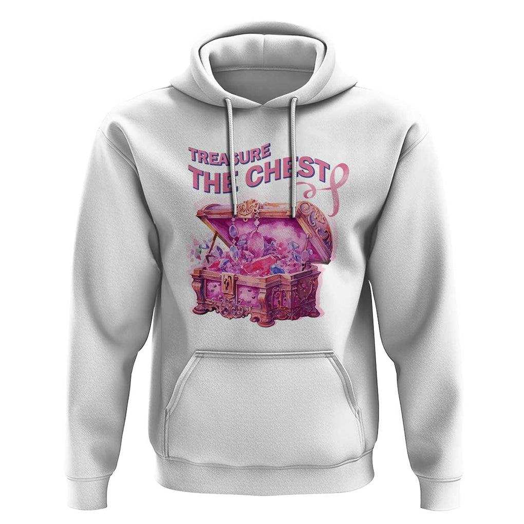 Breast Cancer Awareness Hoodie Treasure The Chest Crystal Diamond Pink Ribbon TS11 White Print Your Wear