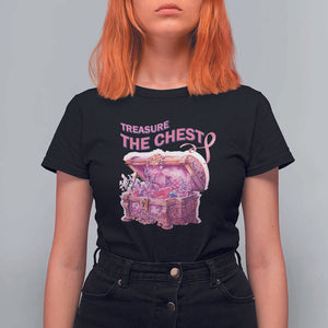 Breast Cancer Awareness T Shirt For Women Treasure The Chest Crystal Diamond Pink Ribbon TS11 Black Print Your Wear