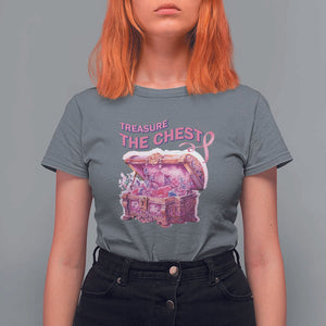 Breast Cancer Awareness T Shirt For Women Treasure The Chest Crystal Diamond Pink Ribbon TS11 Charcoal Print Your Wear