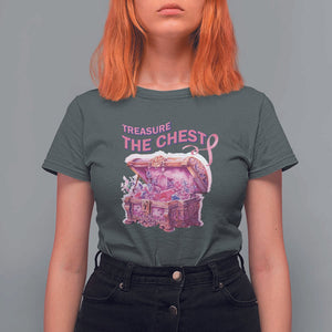 Breast Cancer Awareness T Shirt For Women Treasure The Chest Crystal Diamond Pink Ribbon TS11 Dark Heather Print Your Wear