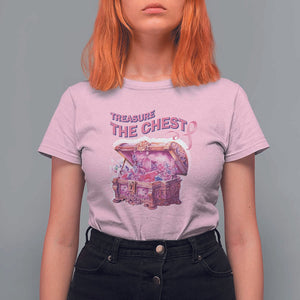 Breast Cancer Awareness T Shirt For Women Treasure The Chest Crystal Diamond Pink Ribbon TS11 Light Pink Print Your Wear