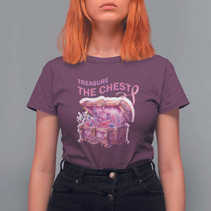 Breast Cancer Awareness T Shirt For Women Treasure The Chest Crystal Diamond Pink Ribbon TS11 Maroon Print Your Wear