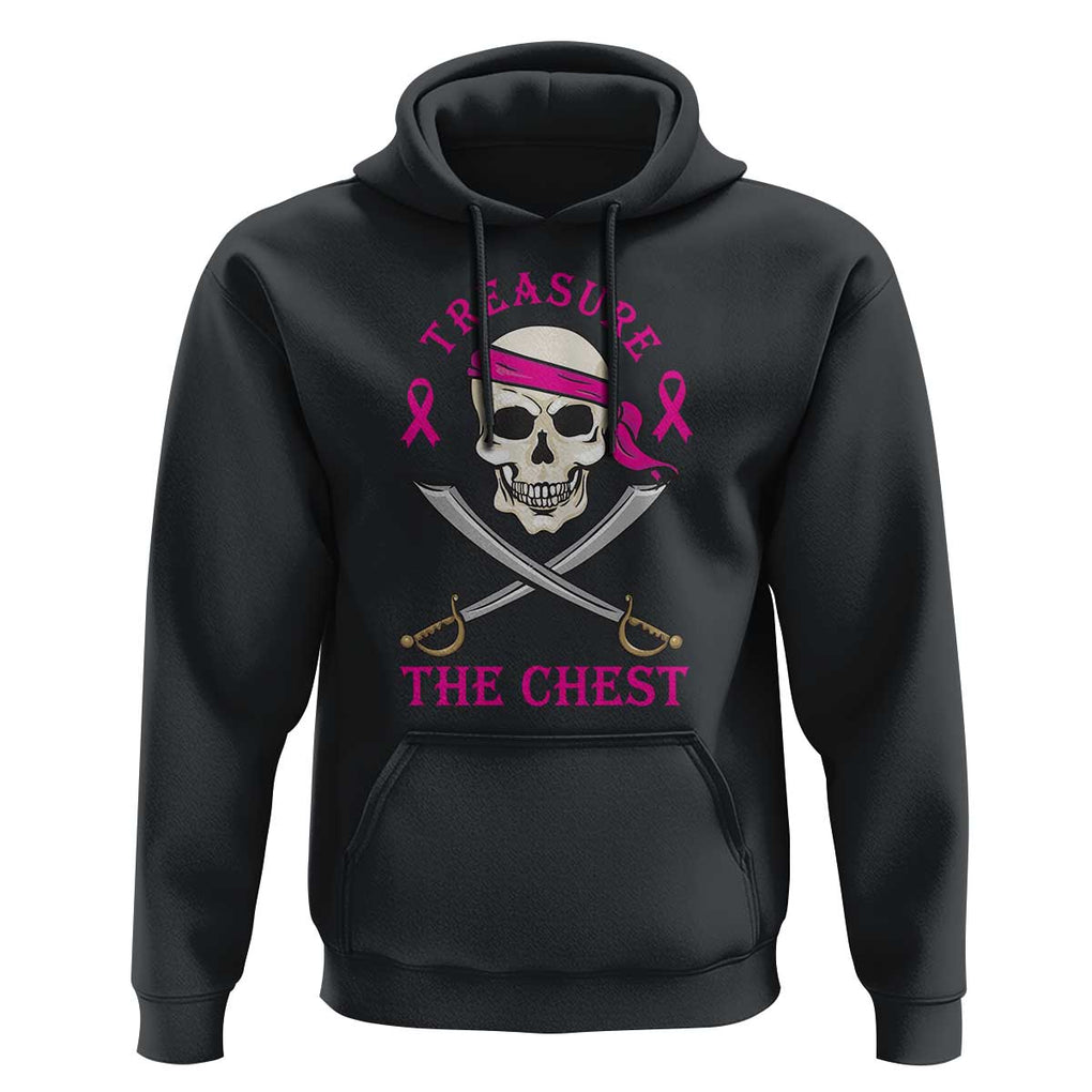 Breast Cancer Awareness Hoodie Treasure The Chest Pirate Skull Sword Pink Ribbon TS11 Black Print Your Wear