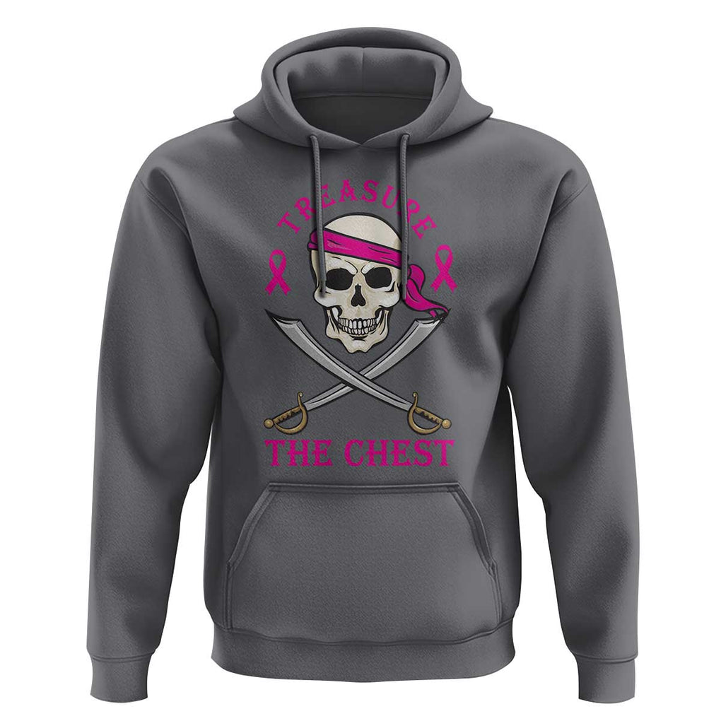 Breast Cancer Awareness Hoodie Treasure The Chest Pirate Skull Sword Pink Ribbon TS11 Charcoal Print Your Wear