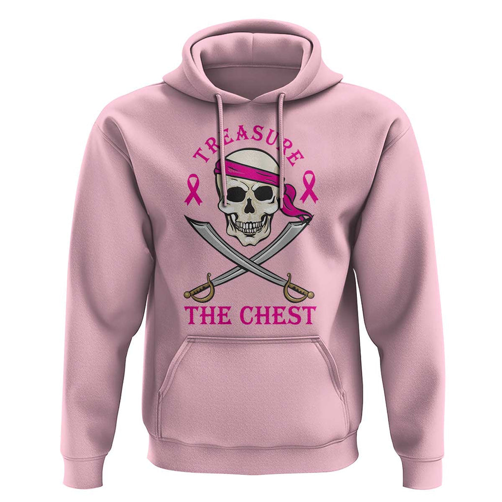 Breast Cancer Awareness Hoodie Treasure The Chest Pirate Skull Sword Pink Ribbon TS11 Light Pink Print Your Wear