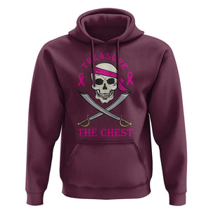 Breast Cancer Awareness Hoodie Treasure The Chest Pirate Skull Sword Pink Ribbon TS11 Maroon Print Your Wear