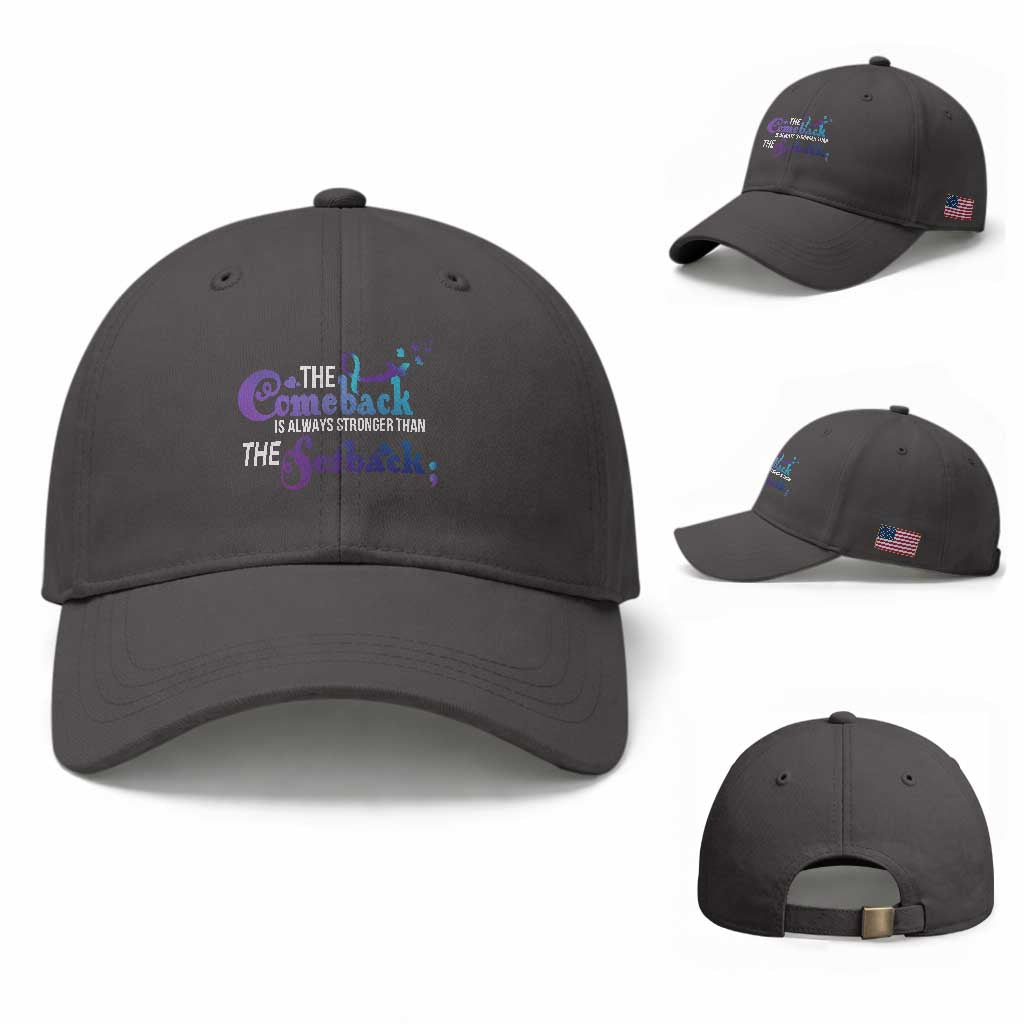 Suicide Prevention Awareness Baseball Cap The Comeback Is Always Stronger Than The Setback Semicolon