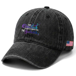Suicide Prevention Awareness Washed Cotton Baseball Cap The Comeback Is Always Stronger Than The Setback Semicolon
