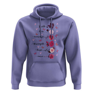 Breast Cancer Awareness Hoodie Faith Love Courage Strength Hope Cure Pink Flower Roses Butterfly TS11 Violet Print Your Wear