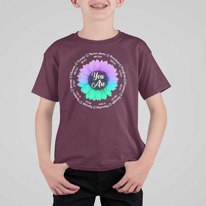 Suicide Prevention Awareness T Shirt For Kid You Are Never Alone Enough Amazing Special Strong Lovely Sunflower TS11 Maroon Print Your Wear