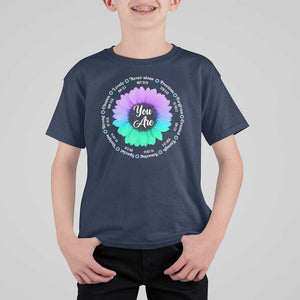 Suicide Prevention Awareness T Shirt For Kid You Are Never Alone Enough Amazing Special Strong Lovely Sunflower TS11 Navy Print Your Wear