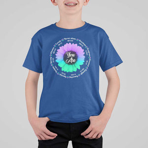 Suicide Prevention Awareness T Shirt For Kid You Are Never Alone Enough Amazing Special Strong Lovely Sunflower TS11 Royal Blue Print Your Wear