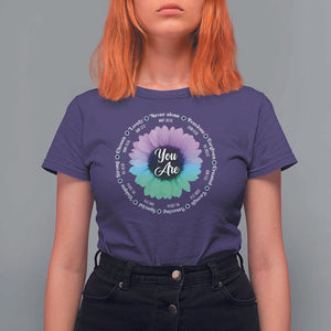 Suicide Prevention Awareness T Shirt For Women You Are Never Alone Enough Amazing Special Strong Lovely Sunflower TS11 Purple Print Your Wear