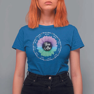 Suicide Prevention Awareness T Shirt For Women You Are Never Alone Enough Amazing Special Strong Lovely Sunflower TS11 Royal Blue Print Your Wear