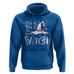 Breast Cancer Awareness Hoodie Cancer Picked The Wrong Witch Hat Broom Bat Pink Ribbon TS11 Royal Blue Print Your Wear