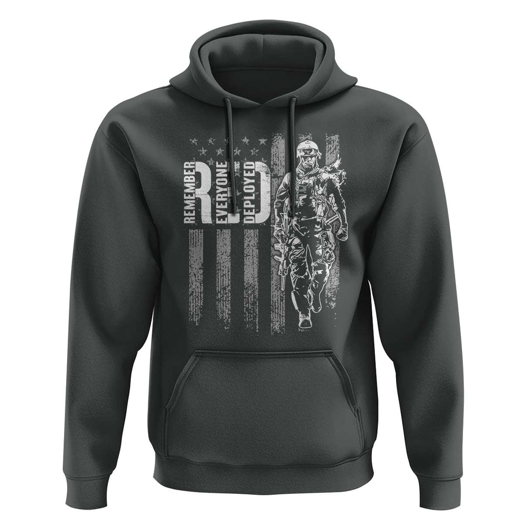 RED Friday Hoodie Remember Everyone Deployed American Flag Military Patriotic Veteran TS11 Dark Heather Print Your Wear