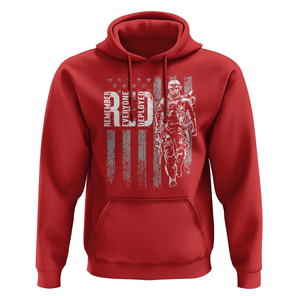 RED Friday Hoodie Remember Everyone Deployed American Flag Military Patriotic Veteran TS11 Red Print Your Wear