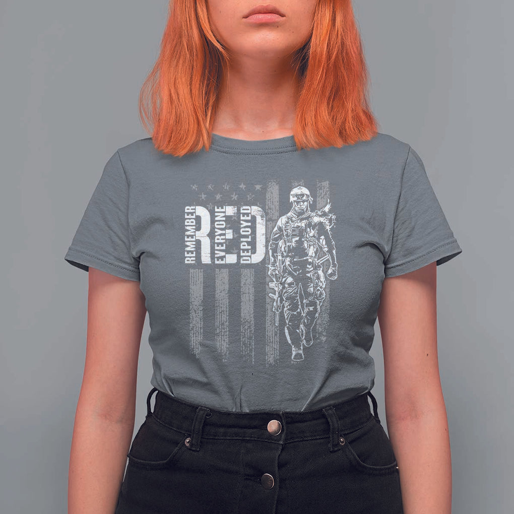 RED Friday T Shirt For Women Remember Everyone Deployed American Flag Military Patriotic Veteran TS11 Charcoal Print Your Wear