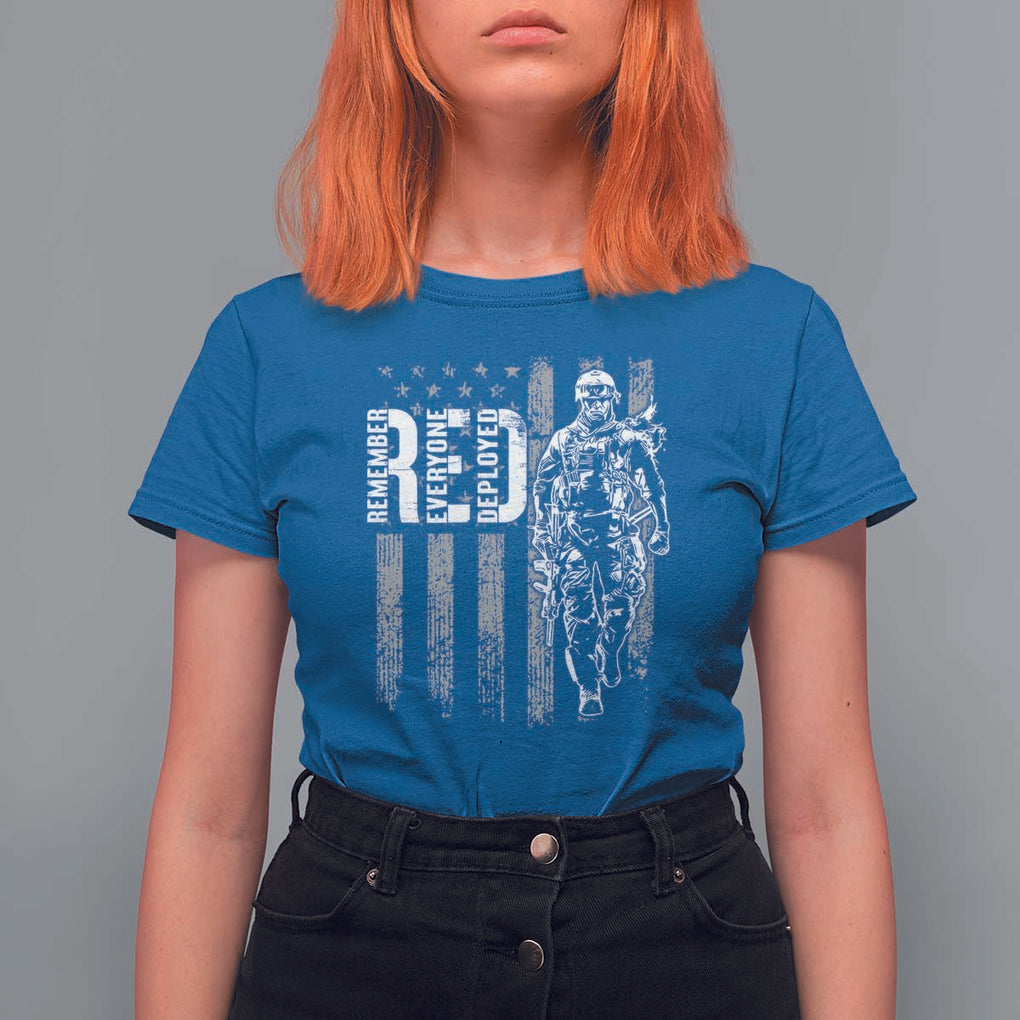 RED Friday T Shirt For Women Remember Everyone Deployed American Flag Military Patriotic Veteran TS11 Royal Blue Print Your Wear