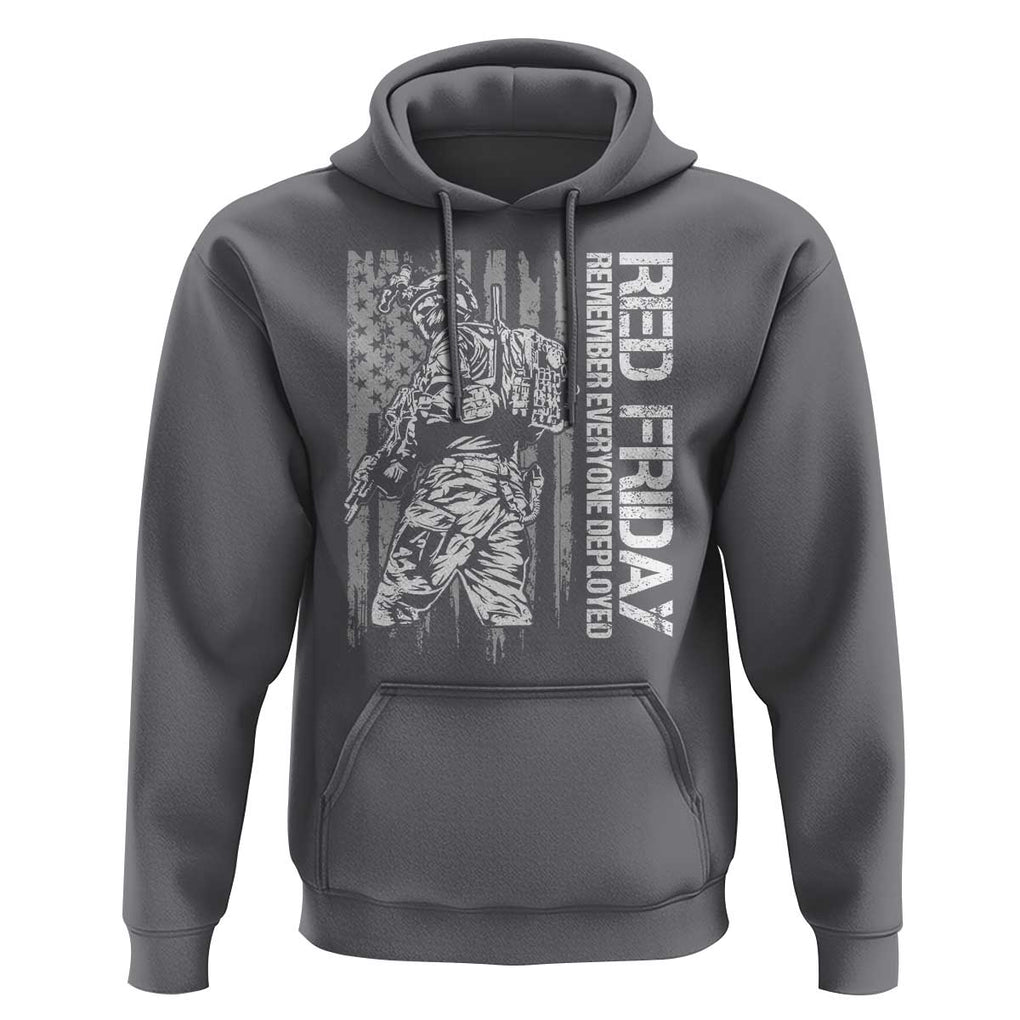 RED Friday Hoodie Remember Everyone Deployed Military American Flag TS11 Charcoal Print Your Wear