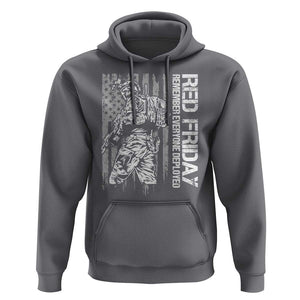 RED Friday Hoodie Remember Everyone Deployed Military American Flag TS11 Charcoal Print Your Wear