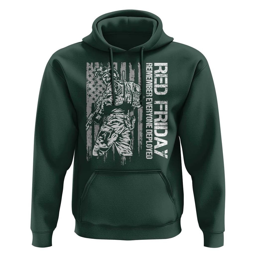 RED Friday Hoodie Remember Everyone Deployed Military American Flag TS11 Dark Forest Green Print Your Wear