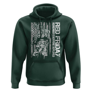 RED Friday Hoodie Remember Everyone Deployed Military American Flag TS11 Dark Forest Green Print Your Wear