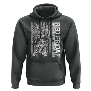 RED Friday Hoodie Remember Everyone Deployed Military American Flag TS11 Dark Heather Print Your Wear