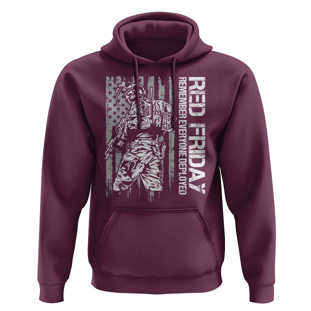 RED Friday Hoodie Remember Everyone Deployed Military American Flag TS11 Maroon Print Your Wear