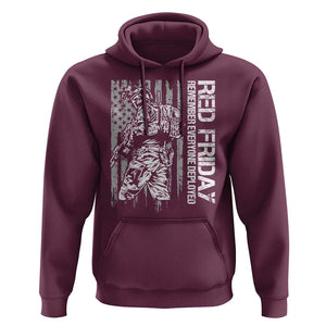 RED Friday Hoodie Remember Everyone Deployed Military American Flag TS11 Maroon Print Your Wear