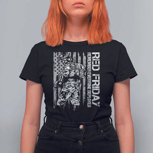 RED Friday T Shirt For Women Remember Everyone Deployed Military American Flag TS11 Black Print Your Wear