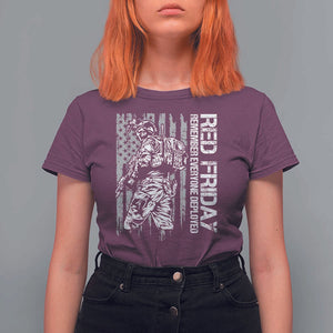 RED Friday T Shirt For Women Remember Everyone Deployed Military American Flag TS11 Maroon Print Your Wear
