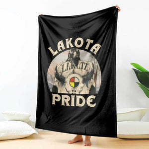 Native American Throw Blanket Lakota Pride Medicine Wheel Cow Skull TS11 Print Your Wear