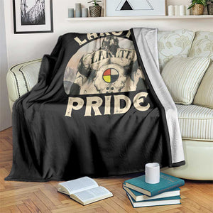Native American Throw Blanket Lakota Pride Medicine Wheel Cow Skull TS11 Print Your Wear
