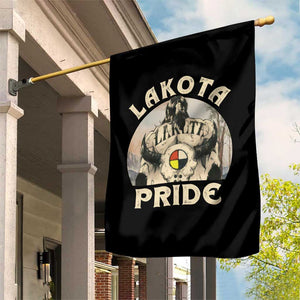 Native American Garden Flag Lakota Pride Medicine Wheel Cow Skull TS11 Print Your Wear