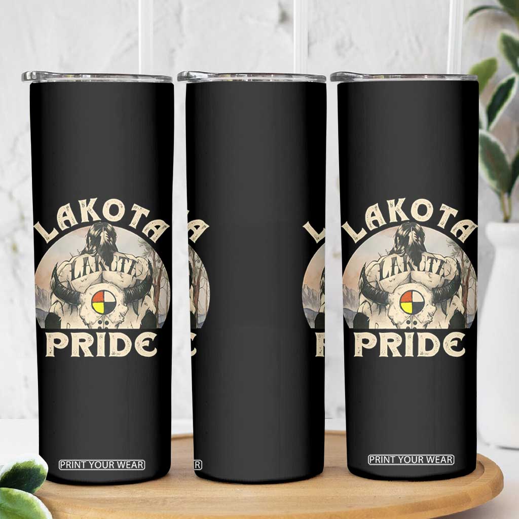 Native American Skinny Tumbler Lakota Pride Medicine Wheel Cow Skull TS11 Print Your Wear