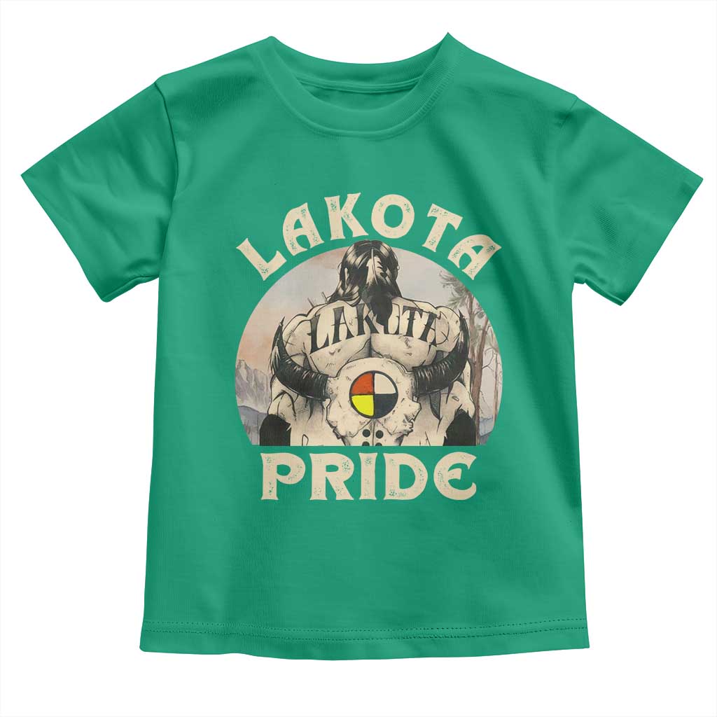 Native American Toddler T Shirt Lakota Pride Medicine Wheel Cow Skull TS11 Irish Green Print Your Wear