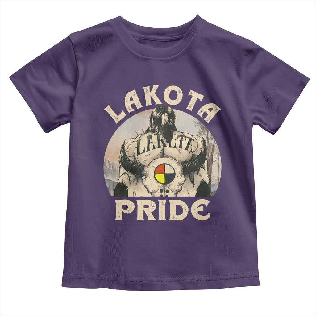 Native American Toddler T Shirt Lakota Pride Medicine Wheel Cow Skull TS11 Purple Print Your Wear