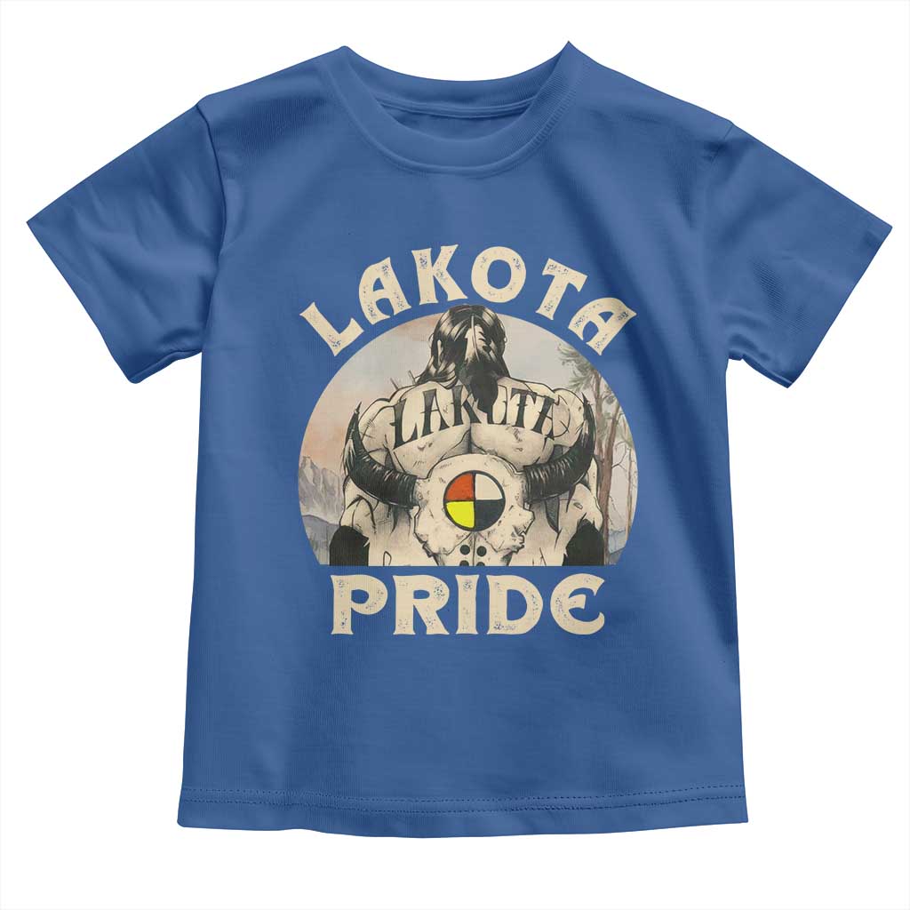 Native American Toddler T Shirt Lakota Pride Medicine Wheel Cow Skull TS11 Royal Blue Print Your Wear