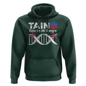 Boricua Hoodie Taino Esta En Mi Sangre Frog Puerto TS11 Dark Forest Green Print Your Wear
