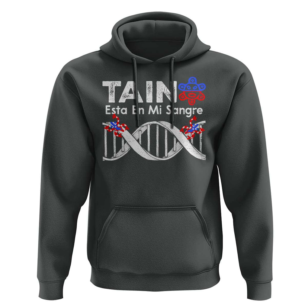 Boricua Hoodie Taino Esta En Mi Sangre Frog Puerto TS11 Dark Heather Print Your Wear